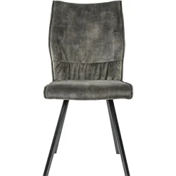 Straluma Velvet grijze eetkamerstoel met zwarte pootjes> Eetkamerstoelen