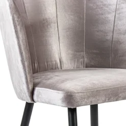 Straluma Velvet roze eetkamerstoel met zwart metalen pootjes><noscript><img width=