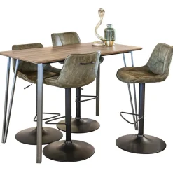 Straluma Verstelbare barkruk metalen poot met microleder zitting><noscript><img width=