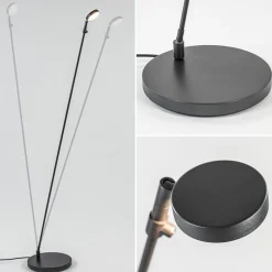 Straluma Verstelbare LED leeslamp zwart geborsteld staal dim-to-warm><noscript><img width=