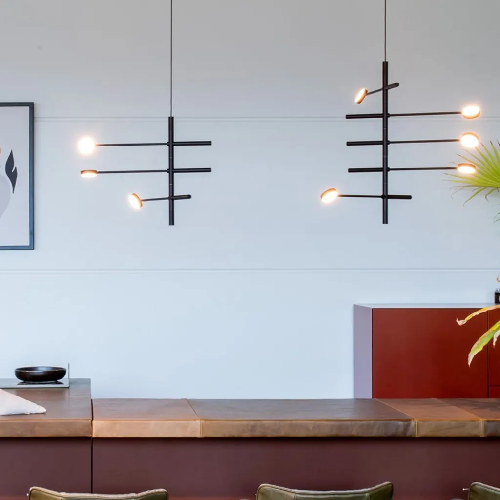 Straluma Verstelbare 5-lichts design hanglamp azuriet blauw> Eettafellampen|Hanglampen