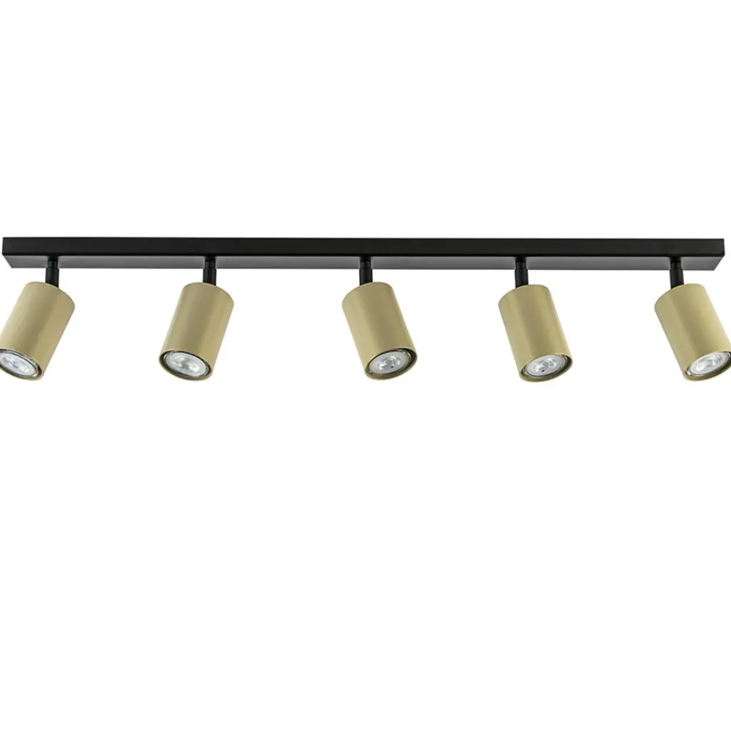 Straluma Verstelbare 5-lichts GU10 opbouwspot goud met zwart> Plafondlampen|Opbouwspots