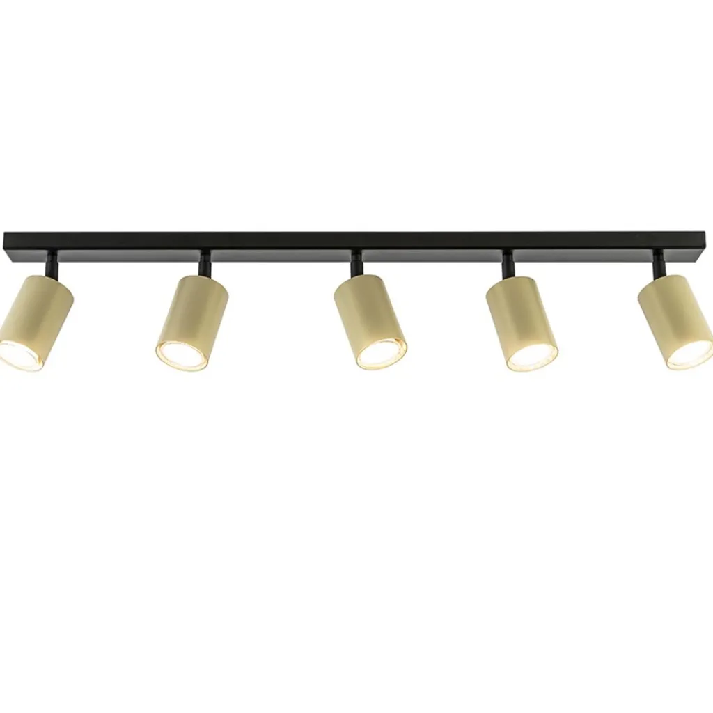 Straluma Verstelbare 5-lichts GU10 opbouwspot goud met zwart> Plafondlampen|Opbouwspots