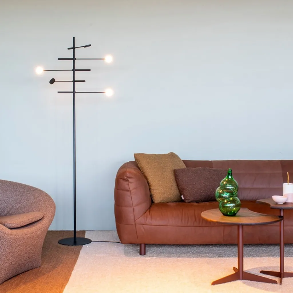 Straluma Verstelbare 5-lichts LED vloerlamp zwart dimbaar> Vloerlampen|LED Vloerlampen