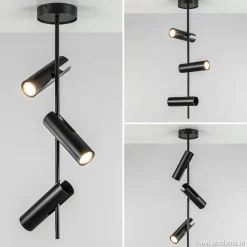 Straluma Verstelbare 3-lichts plafondspot zwart metaal> Opbouwspots|Keukenverlichting