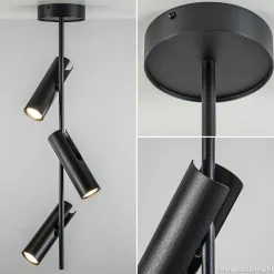 Straluma Verstelbare 3-lichts plafondspot zwart metaal><noscript><img width=