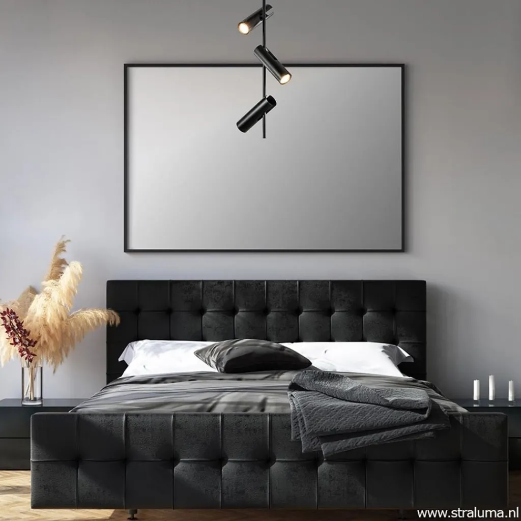 Straluma Verstelbare 3-lichts plafondspot zwart metaal> Opbouwspots|Keukenverlichting