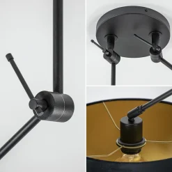 Straluma Verstelbare 2-lichts plafondlamp met velvet zwarte kappen><noscript><img width=