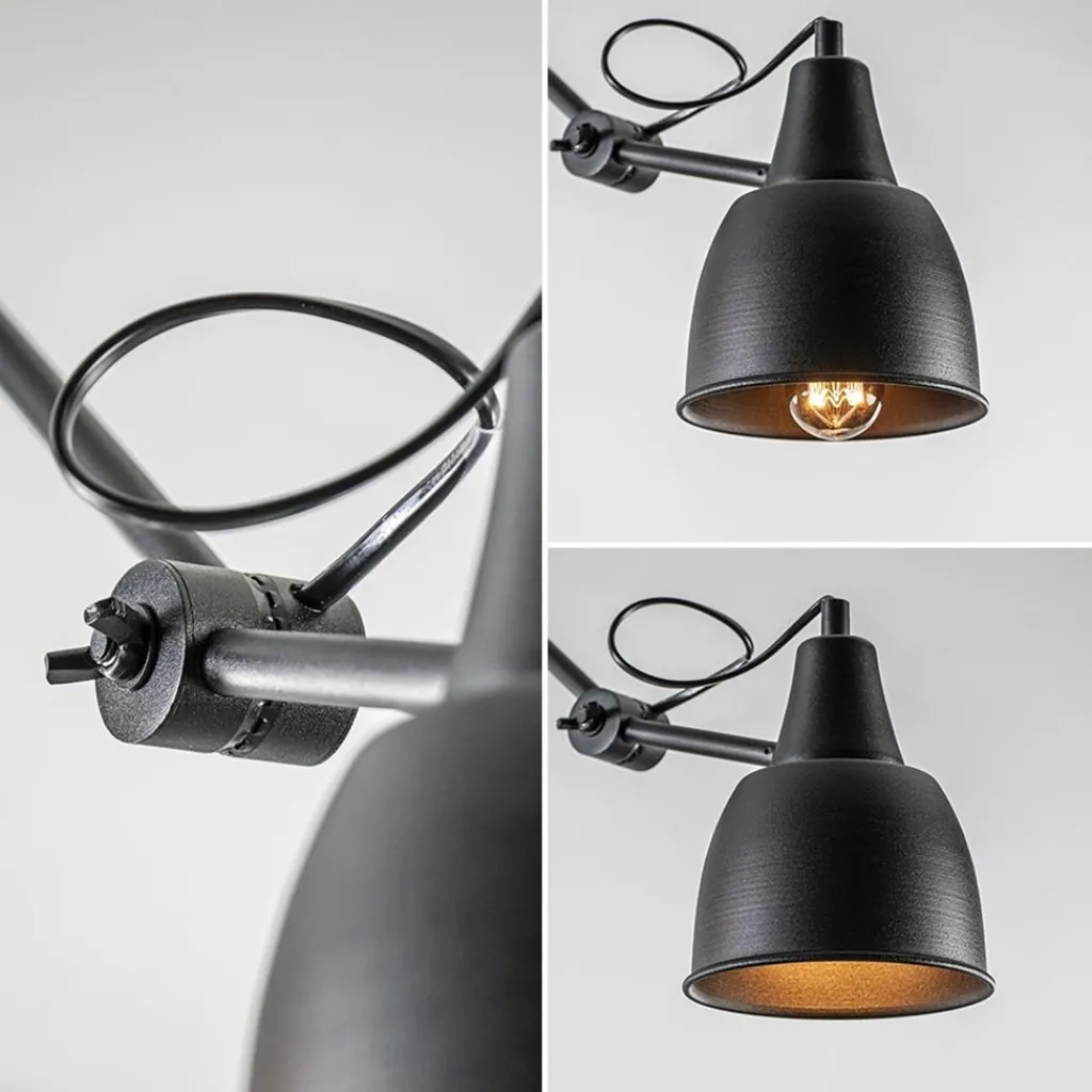 Straluma Verstelbare 3-lichts plafondlamp met zwarte kappen> Plafondlampen|Industriële Verlichting