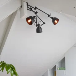 Straluma Verstelbare 3-lichts plafondlamp met zwarte kappen><noscript><img width=