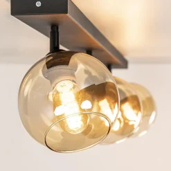 Straluma Verstelbare 3-lichts plafondlamp met amber glas><noscript><img width=