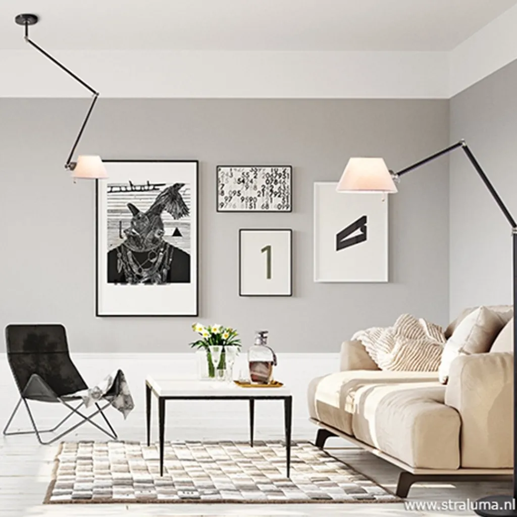 Straluma Verstelbare plafondlamp met stoffen kap> Slaapkamerlampen|Keukenverlichting