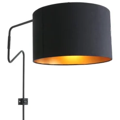 Straluma Verstelbare wandlamp met zwart/gouden kap> Wandlampen|Schemerlampen