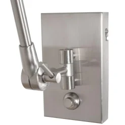 Straluma Verstelbare wandlamp staal met velourse kap zilver><noscript><img width=