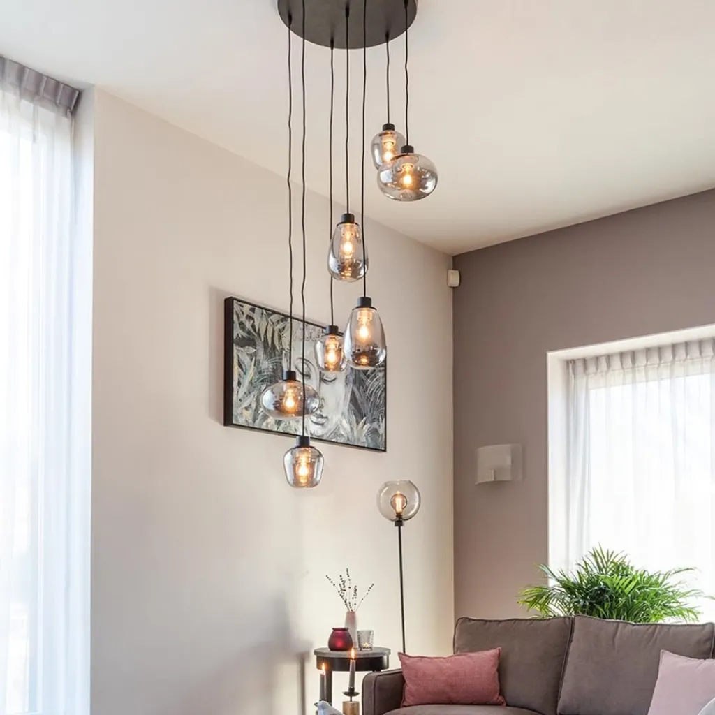 Straluma Videlamp 7L zwart met smoke glas mix> Videverlichting|Pendel Lampen