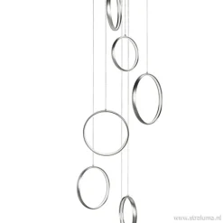 Straluma Videlamp Olympia nikkel 8 ringen> Hanglampen|Videverlichting