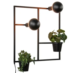 Straluma Vierkant wandrek met plantenpotten en E27 fittingen> Wandlampen|Botanische Verlichting