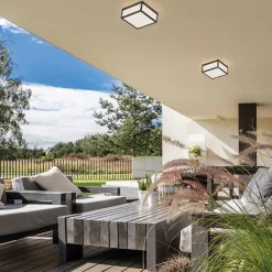 Straluma Vierkante buitenlamp dark grey plafond/wand><noscript><img width=