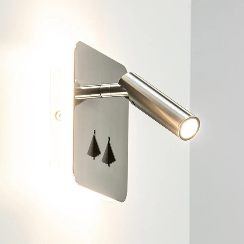 Straluma Vierkante LED wandlamp met verstelbare spot> Wandlampen|Bedlampjes