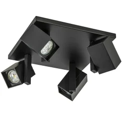 Straluma Vierkante opbouwspot 4L zwart verstelbaar> Opbouwspots|Woonkamerlampen
