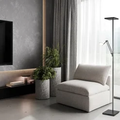 Straluma Vierkante uplighter zwart met verstelbare leesarm><noscript><img width=