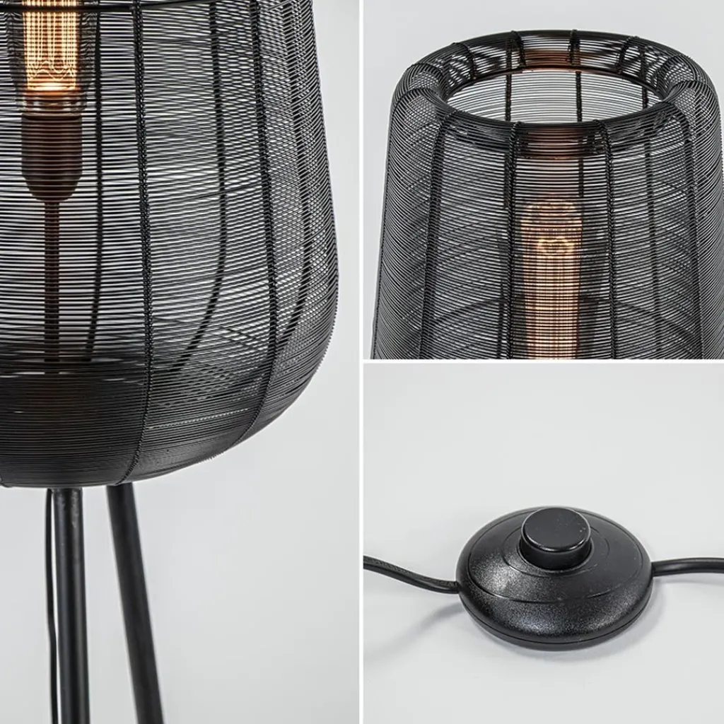 Straluma Vloerlamp Adeta driepoot draad zwart> Draadlampen|Driepoot lampen