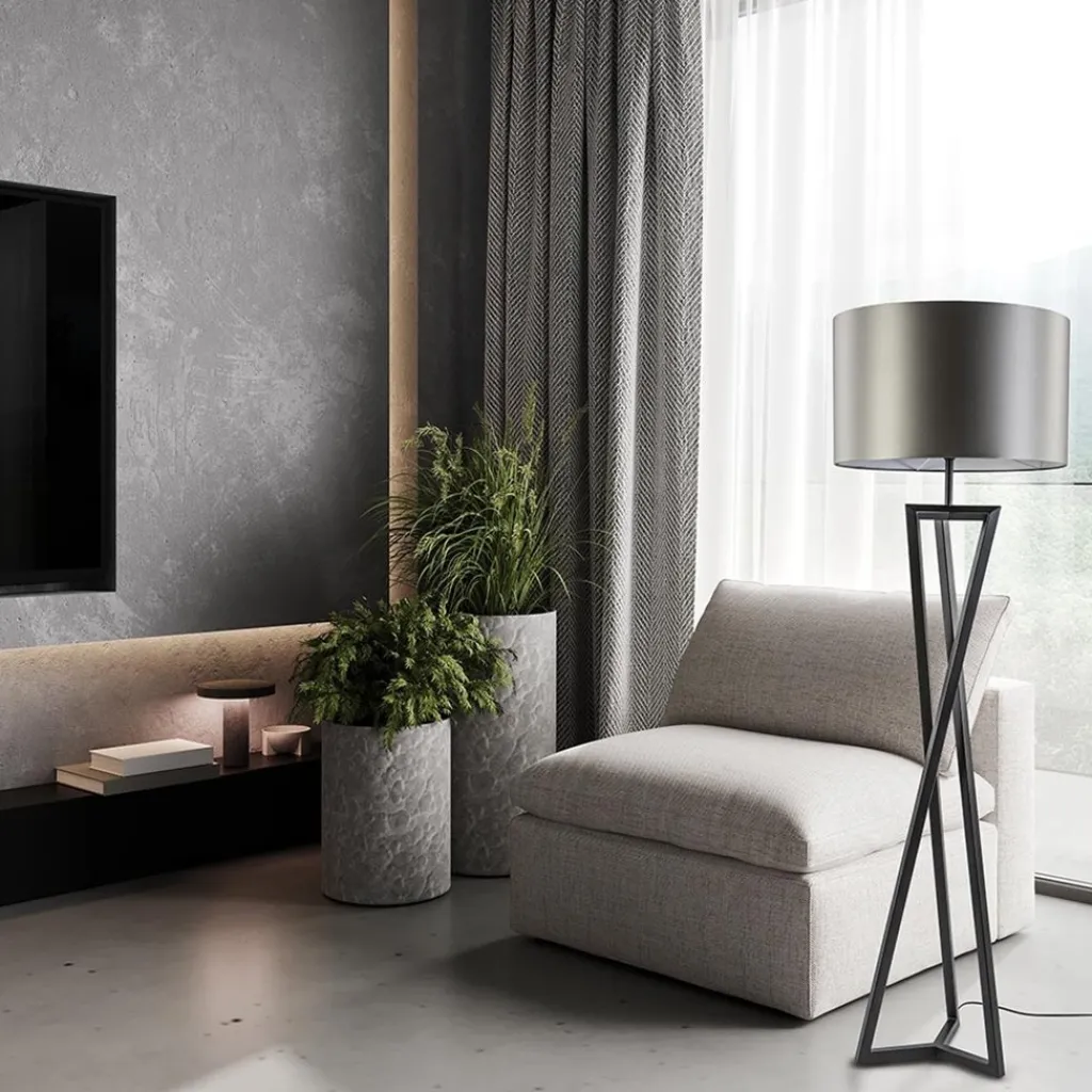 Straluma Vloerlamp Atrani zwart EXCL. KAP> Vloerlampen|Lampenvoeten