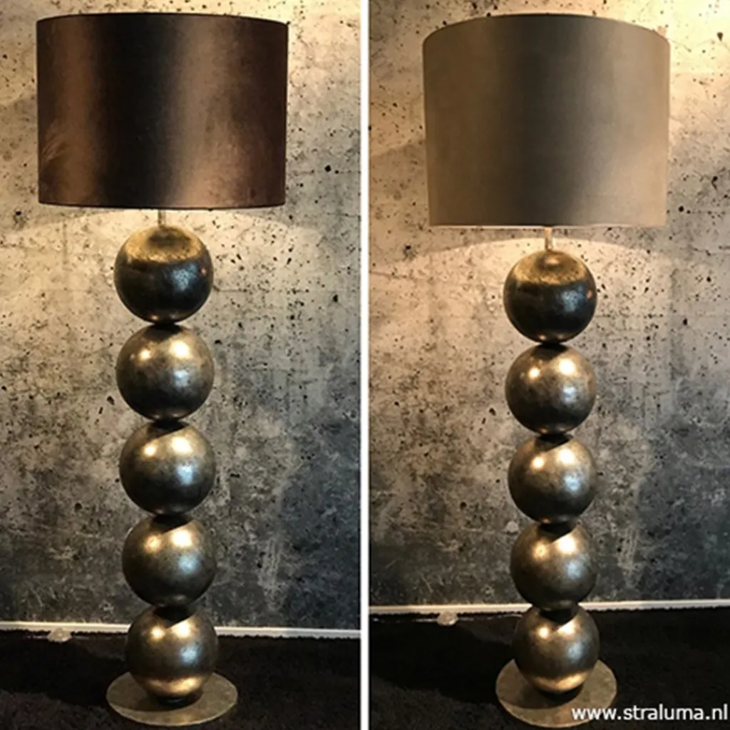 Straluma Vloerlamp Boss bollen oud goud excl. kap> Vloerlampen|Design Verlichting