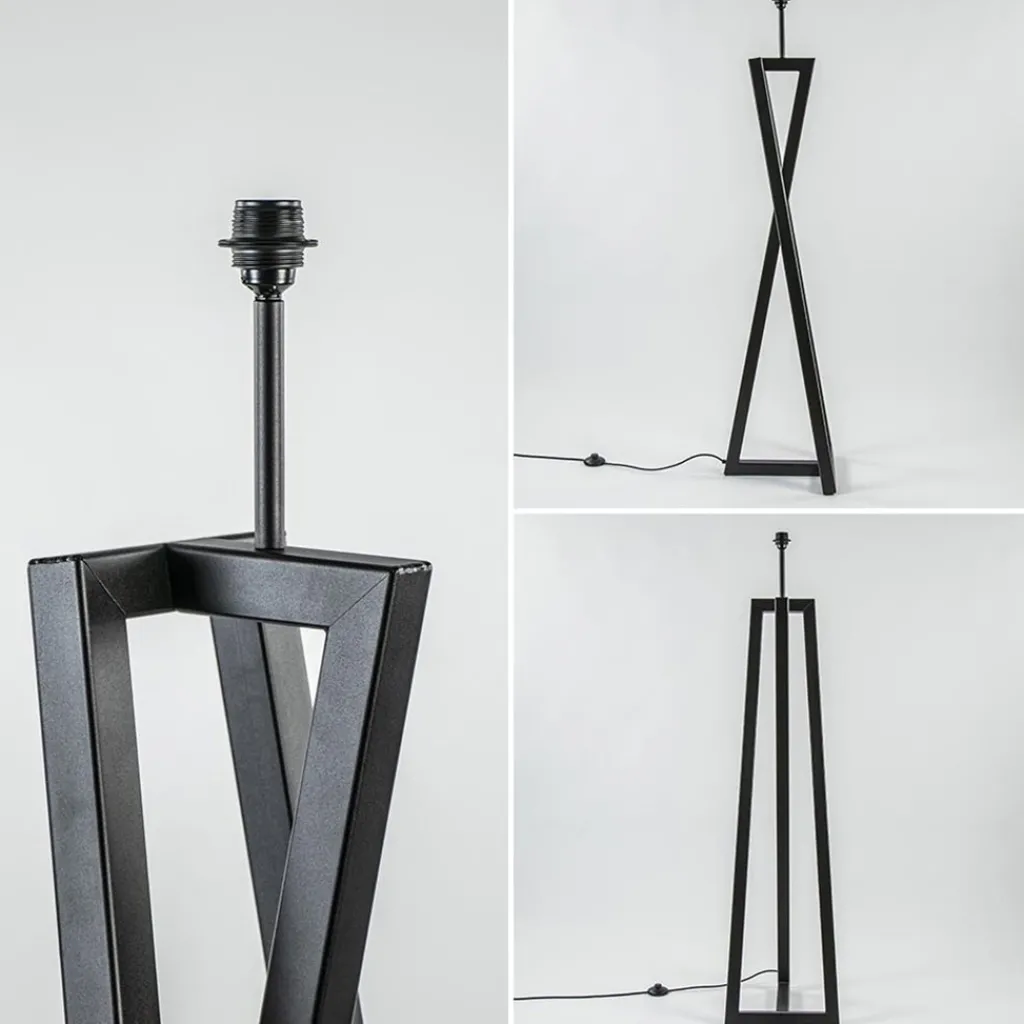 Straluma Vloerlamp Calitri zwart EXCL. KAP> Vloerlampen|Lampenvoeten