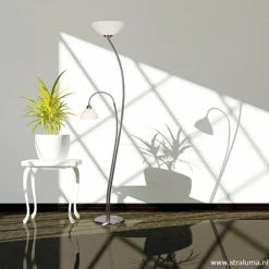 Straluma Vloerlamp Capri staal/glas met leeslamp><noscript><img width=
