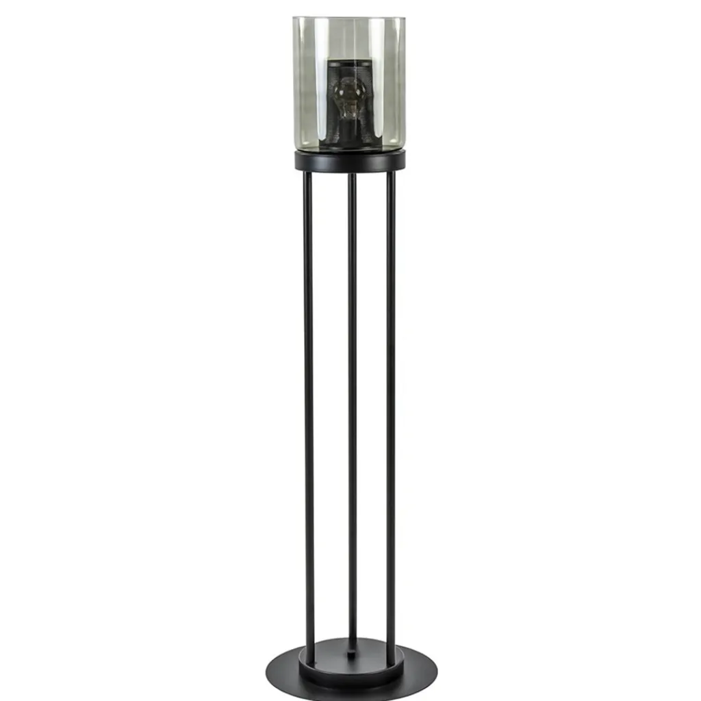 Straluma Vloerlamp cilinder mat zwart met smoke glazen kap> Vloerlampen|Industriële Verlichting