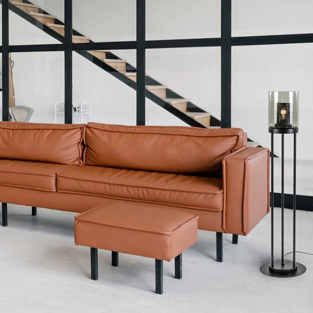 Straluma Vloerlamp cilinder mat zwart met smoke glazen kap> Vloerlampen|Industriële Verlichting