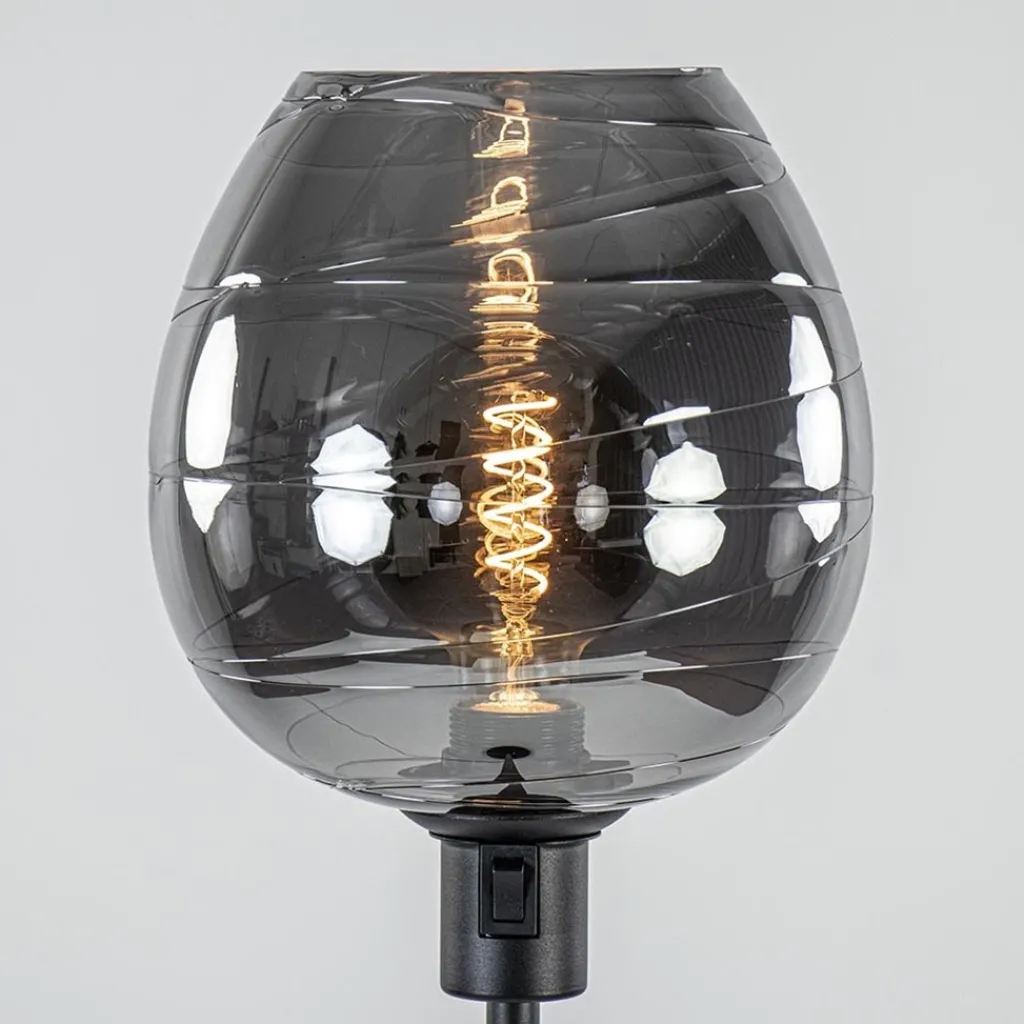 Straluma Vloerlamp Fantasy op stang zwart + smoke glas> Vloerlampen|Luxe Verlichting