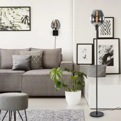 Straluma Vloerlamp Fantasy op stang zwart + smoke glas><noscript><img width=