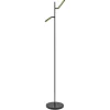 Straluma Vloerlamp Flute 2l zwart/matgoud pushdim> Vloerlampen|Leeslampen