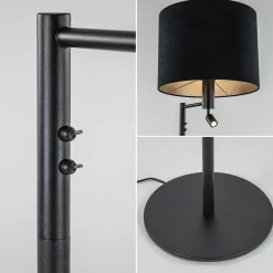 Straluma Vloerlamp Havana + leesspot zwart z/kap><noscript><img width=