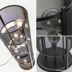 Straluma Vloerlamp 4L cilinder gaas zwart><noscript><img width=
