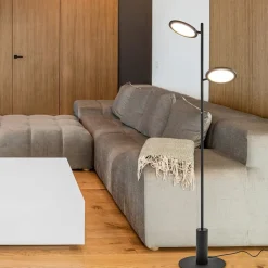 Straluma Vloerlamp 2-lichts zwart inclusief 3-standen dimbaar LED><noscript><img width=