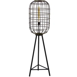Straluma Vloerlamp oud-brons zwart kooi> Light and Living|Kooilampen
