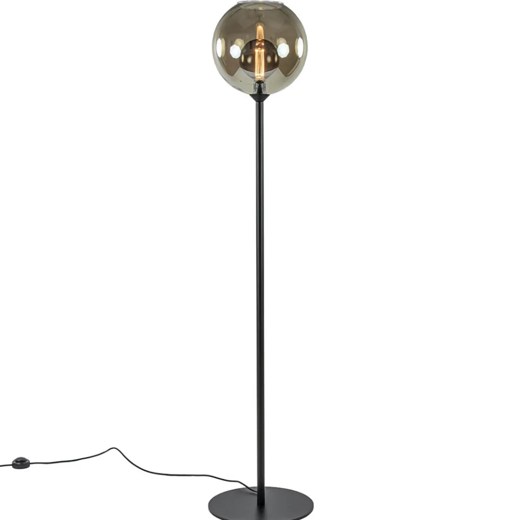 Straluma Vloerlamp zwart + smoke glas> Vloerlampen|Klassieke Verlichting