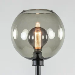 Straluma Vloerlamp zwart met smoke glazen kap><noscript><img width=