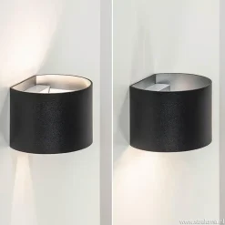 Straluma Wandlamp afgerond zwart/grijs stelklep g9><noscript><img width=