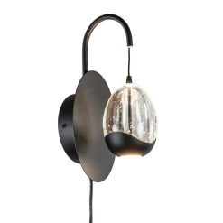 Straluma Wandlamp Black Egg zwart/helder glas> Wandlampen|Woonkamerlampen
