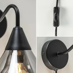 Straluma Wandlamp Cambio zwart + smoke glas><noscript><img width=