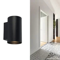Straluma Wandlamp cilinder zwart up+down gu10><noscript><img width=