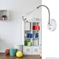 Straluma Wandlamp Elite verstelbaar nikkel wit><noscript><img width=