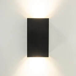 Straluma Wandlamp Eros rechthoek zwart/matgoud 2xgu10><noscript><img width=