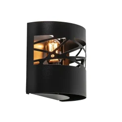 Straluma Wandlamp halve cilinder mat zwart> Wandlampen|Scandinavische Verlichting