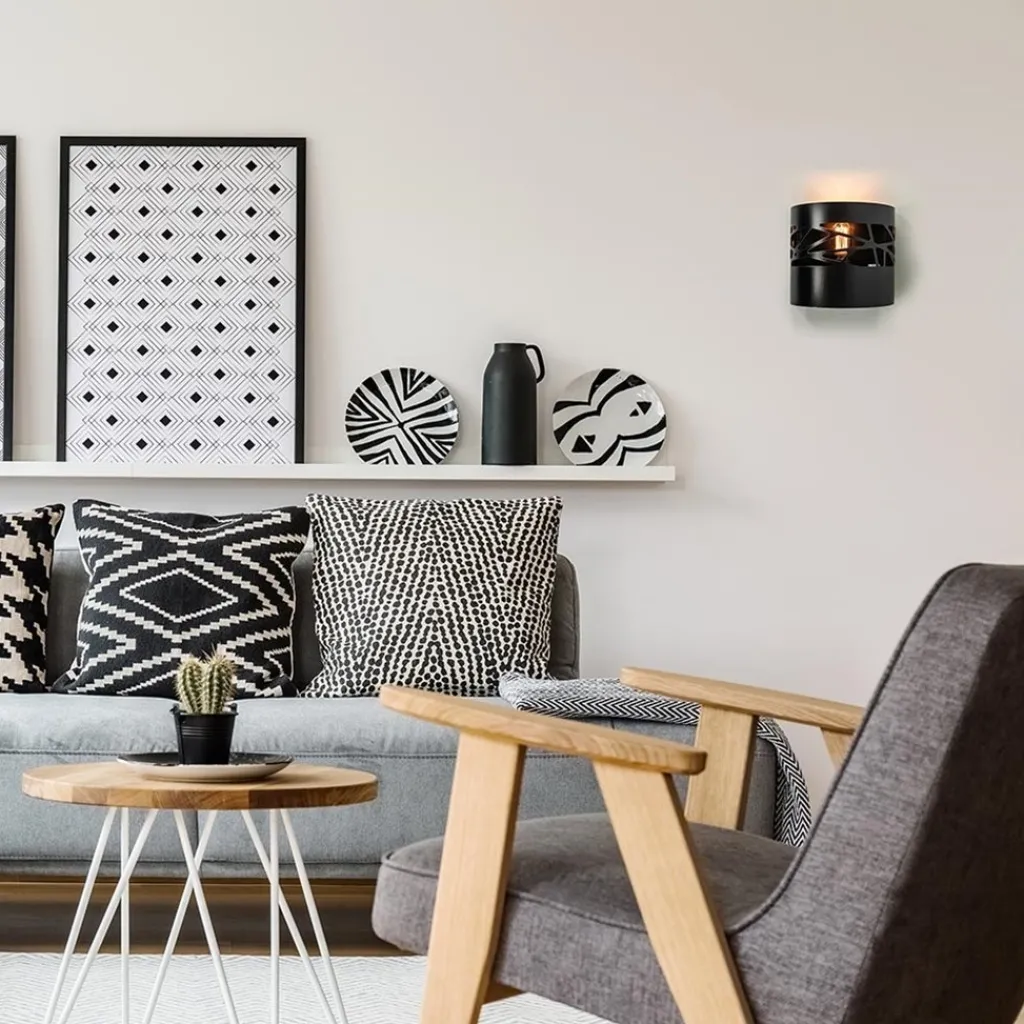 Straluma Wandlamp halve cilinder mat zwart> Wandlampen|Scandinavische Verlichting