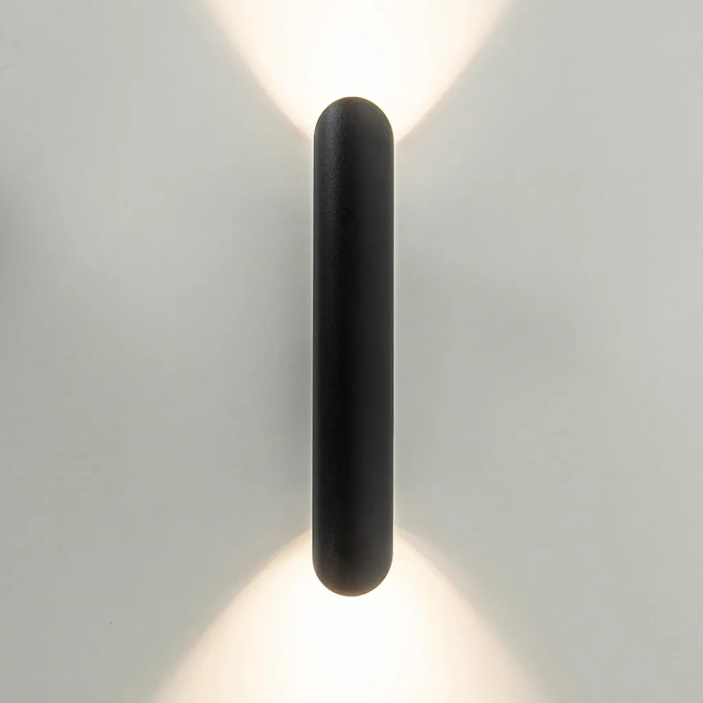 Straluma Wandlamp koker smal up+down zwart> Woonkamerlampen|Slaapkamerlampen